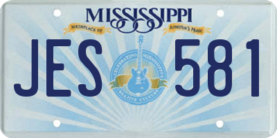 MS license plate JES581