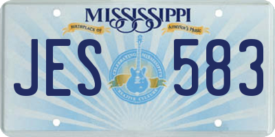 MS license plate JES583