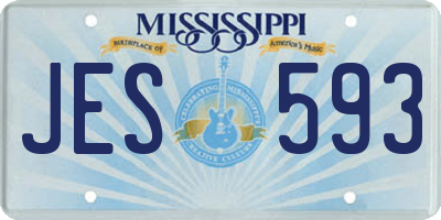 MS license plate JES593