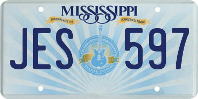 MS license plate JES597
