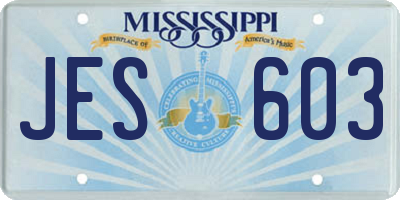 MS license plate JES603
