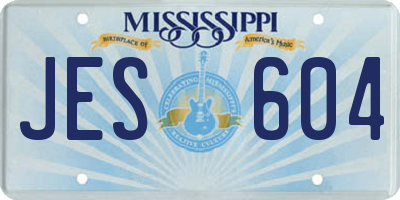 MS license plate JES604