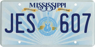 MS license plate JES607