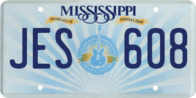 MS license plate JES608