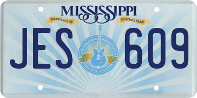 MS license plate JES609