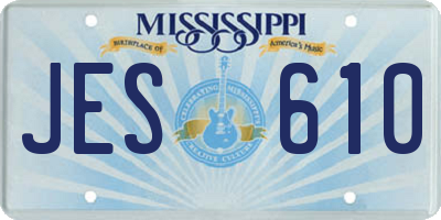 MS license plate JES610