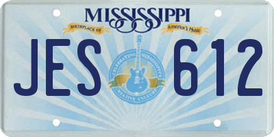 MS license plate JES612