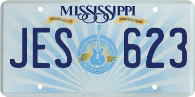 MS license plate JES623