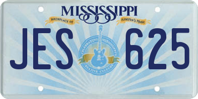 MS license plate JES625