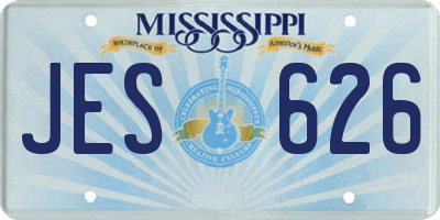 MS license plate JES626