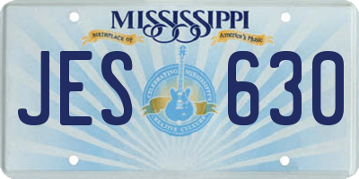 MS license plate JES630