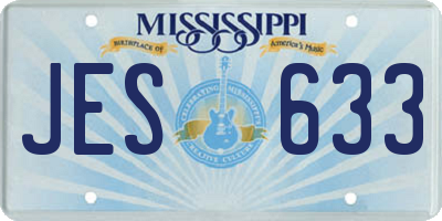 MS license plate JES633