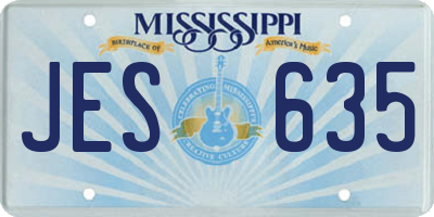 MS license plate JES635