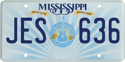 MS license plate JES636