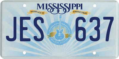 MS license plate JES637