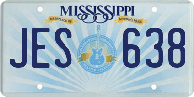 MS license plate JES638