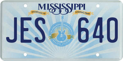 MS license plate JES640