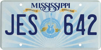 MS license plate JES642