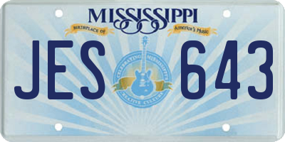 MS license plate JES643