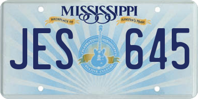 MS license plate JES645