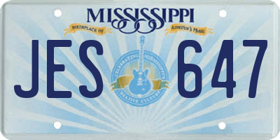 MS license plate JES647