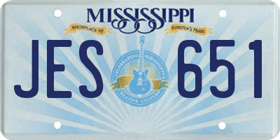 MS license plate JES651