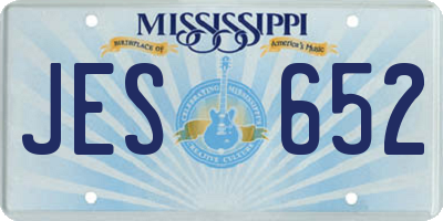MS license plate JES652
