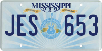 MS license plate JES653