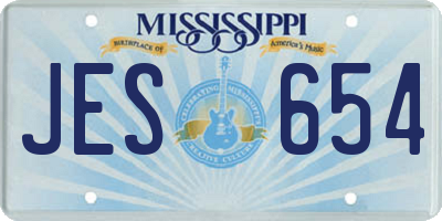MS license plate JES654