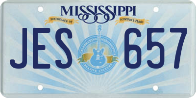 MS license plate JES657