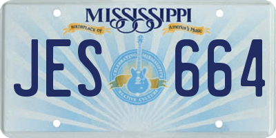 MS license plate JES664