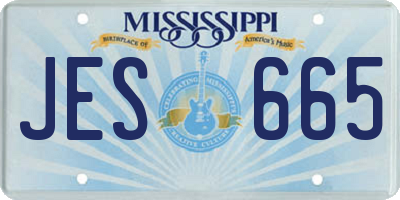MS license plate JES665