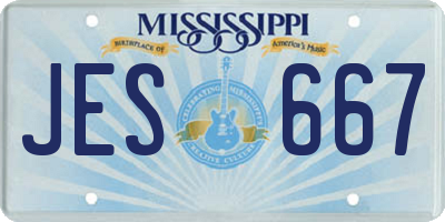 MS license plate JES667