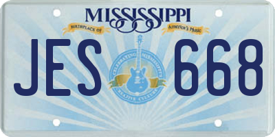 MS license plate JES668