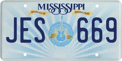 MS license plate JES669