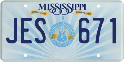 MS license plate JES671