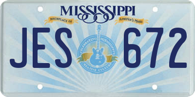 MS license plate JES672