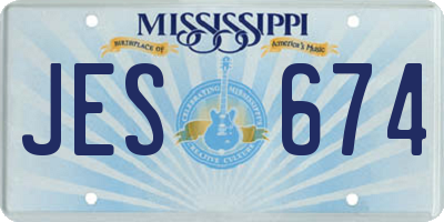 MS license plate JES674