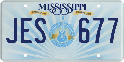 MS license plate JES677