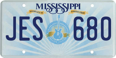 MS license plate JES680