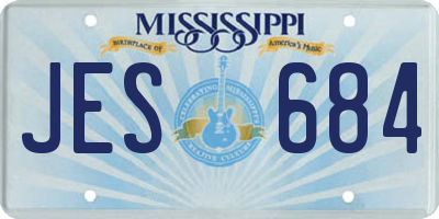 MS license plate JES684