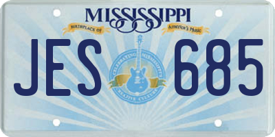 MS license plate JES685