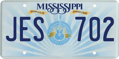 MS license plate JES702