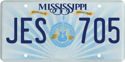 MS license plate JES705