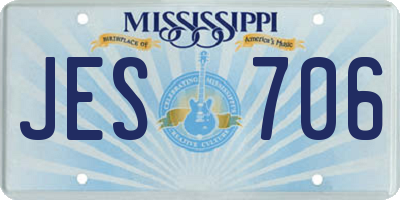 MS license plate JES706