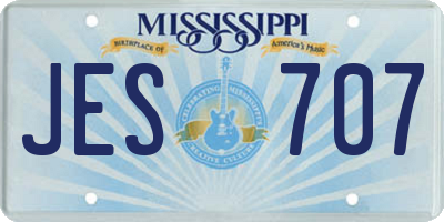 MS license plate JES707