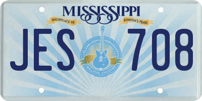 MS license plate JES708