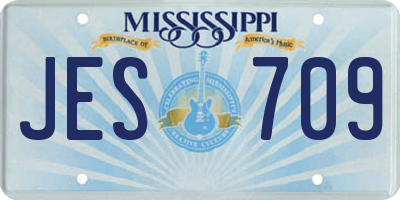 MS license plate JES709