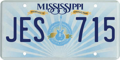 MS license plate JES715