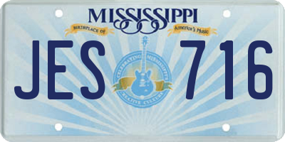 MS license plate JES716